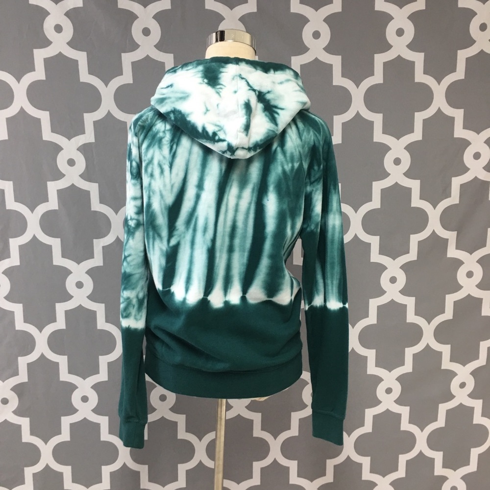 ❌SOLD❌ Zine Green White Tie Dye Hoodie 3F - Picture 5 of 7